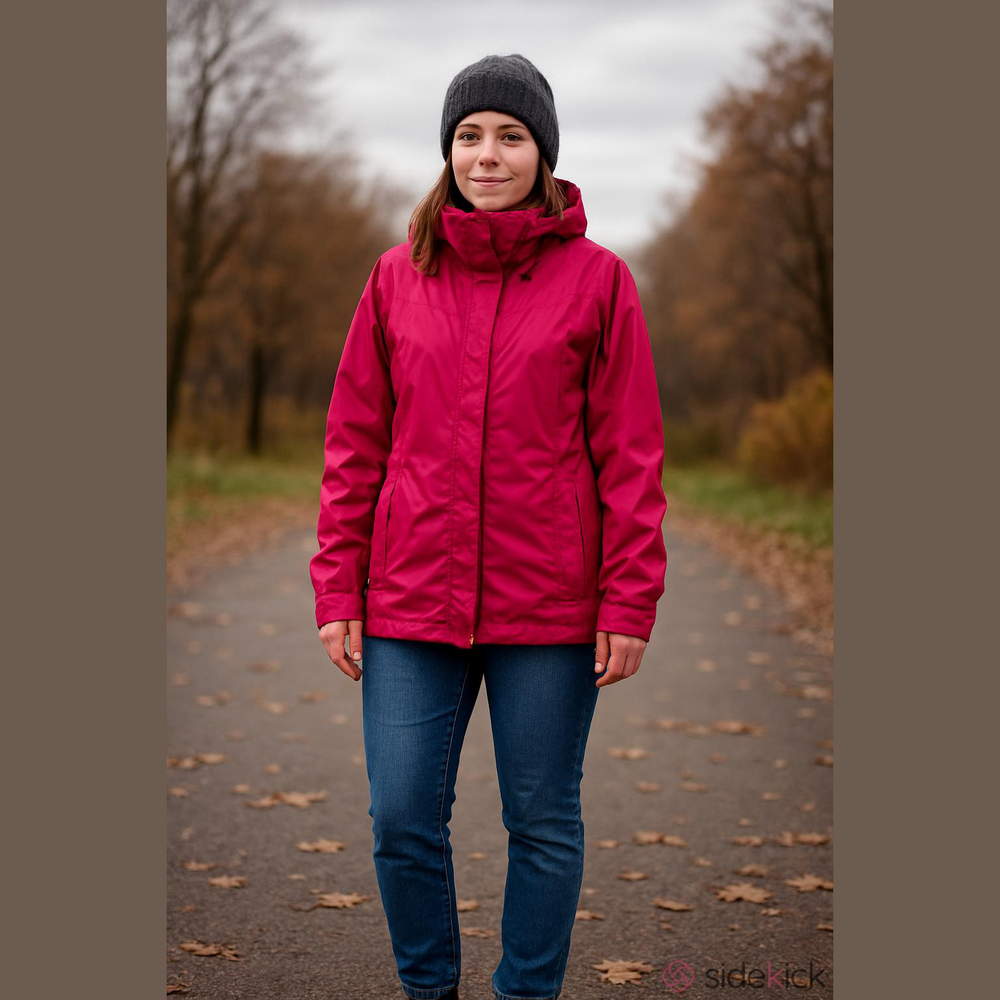 LL Bean Gore-Tex Stowaway 100% Nylon Jacket with Hood Pink Size Medium